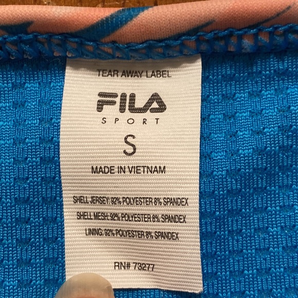 Small Fila Sport Racerback Bra Bright Back Keyhole Red Pink Blue Green Vent Grey - Picture 7 of 10